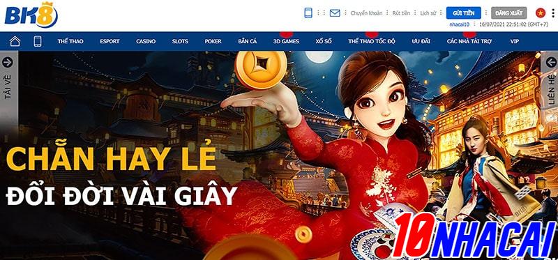 Chơi casino trực tuyến tại nhà cái BK8