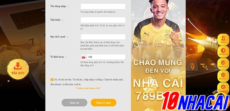 Đăng kí tài khoản tại 789Bet như thế nào?