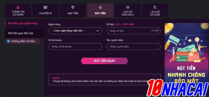Rút tiền tại nhà cái NBet như thế nào?