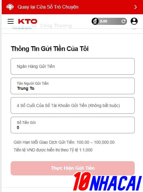 Cách nạp tiền tại KTO như thế nào?